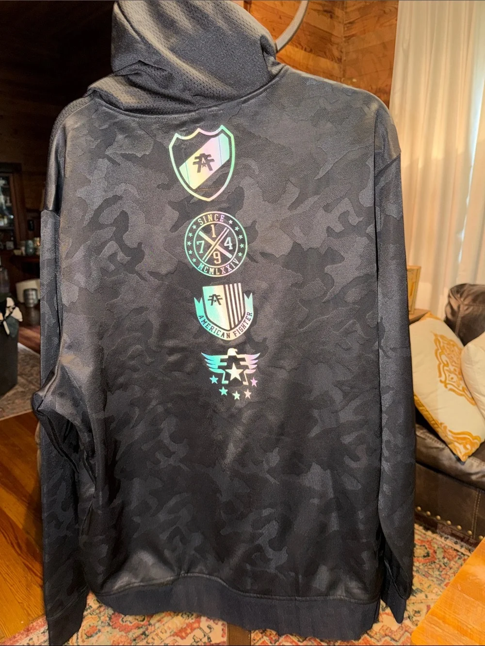 American Fighter Black Zip-Up Athletic Hoodie